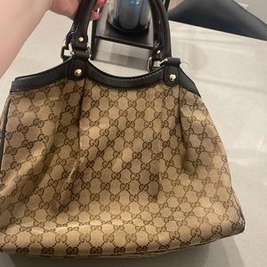 Vintage Gucci -GG Canvas Sukey Medium Tote Bag